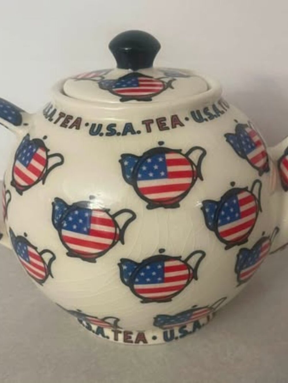 VINTAGE! PAUL CARDEW DESIGN U.S.A. Flag America TEA CLASSIC LARGE TEAPOT Kettle